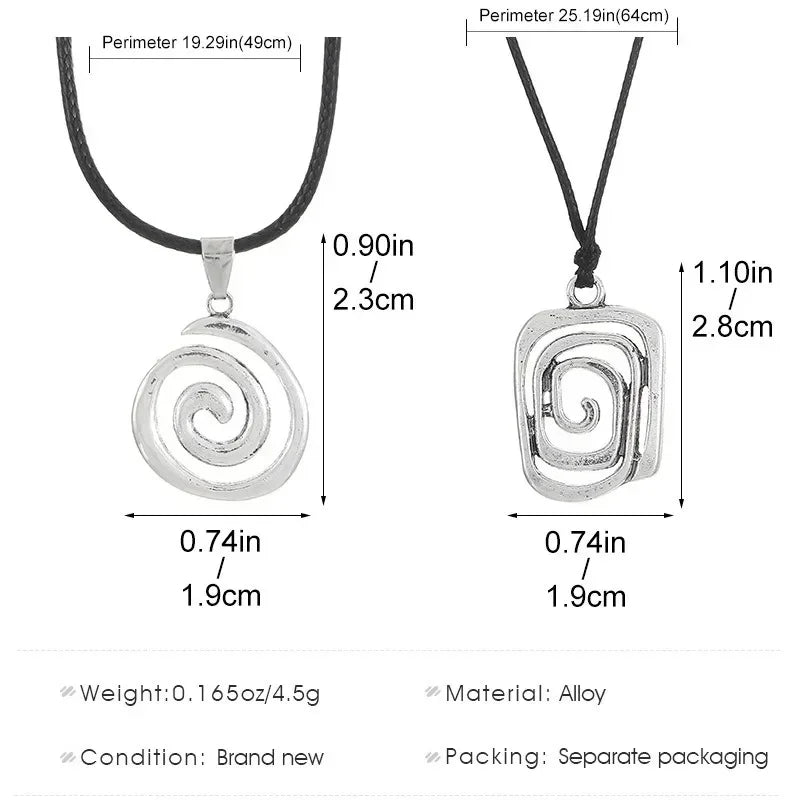 Vintage Spiral Vortex Pendant Necklace Hand-woven Leather Rope Necklace for Women Boho Goth Necklace Fashion 2026 Y2K Jewelry