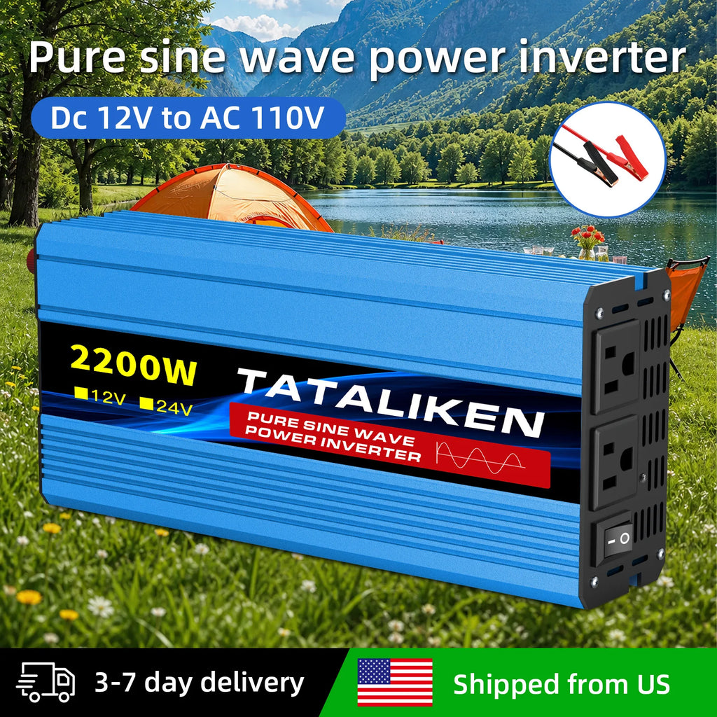 Pure Sine Wave Inverter DC12V To AC110V 60HZ 1000W/1600W/2200W/2500W/3000W/3500W/4000W Power Voltage Converte