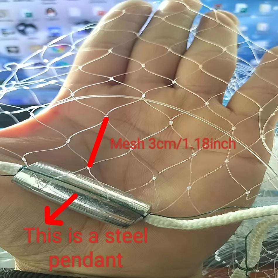 Durable and Sturdy Handmade Outdoor Fishing Tools, Suitable for Both Freshwater and Saltwater, American Style Fishing Nets, Christmas Gifts, Heavy-Duty Saltwater Fishing Nets, Bait Traps, Throwing Fishing, Freshwater Fly Fish