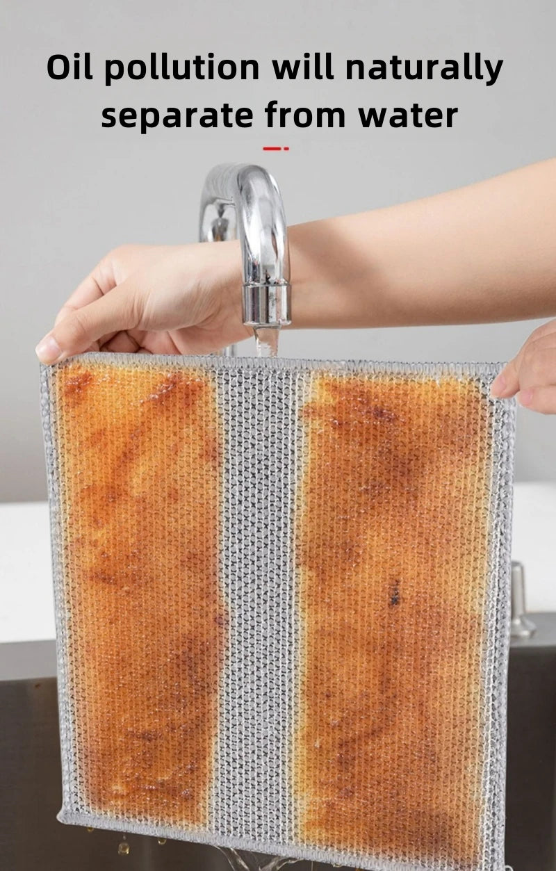 Double-Sided Steel Wire Dish Cleaning Cloths
