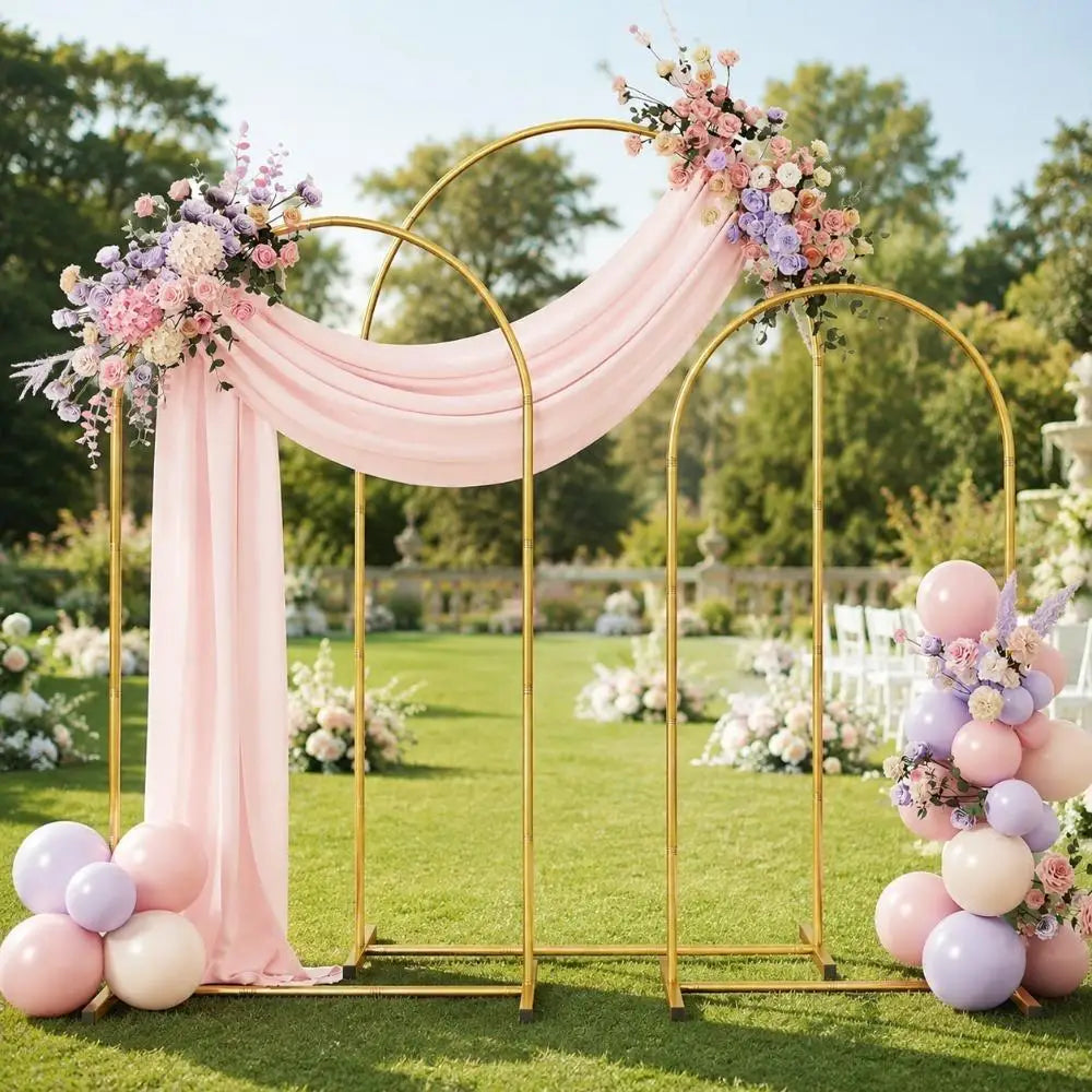 Gold Metal Arch Backdrop Stand Set, 3 Pieces