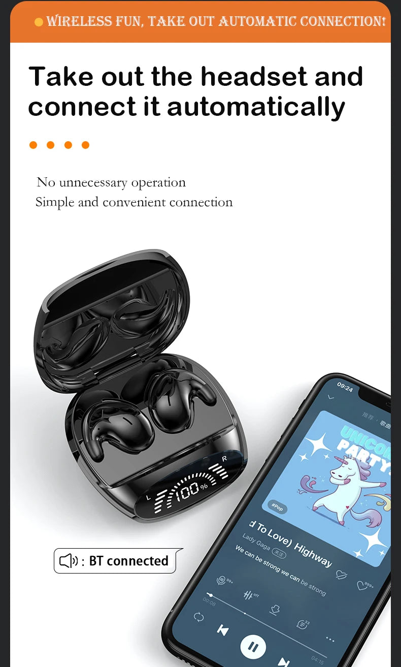 SK Ultra-thin Sleep Headphones 5.3 Wireless Bluetooth Headset Invisible Earbuds Hidden In Ear Button Sports Earphones Waterproof