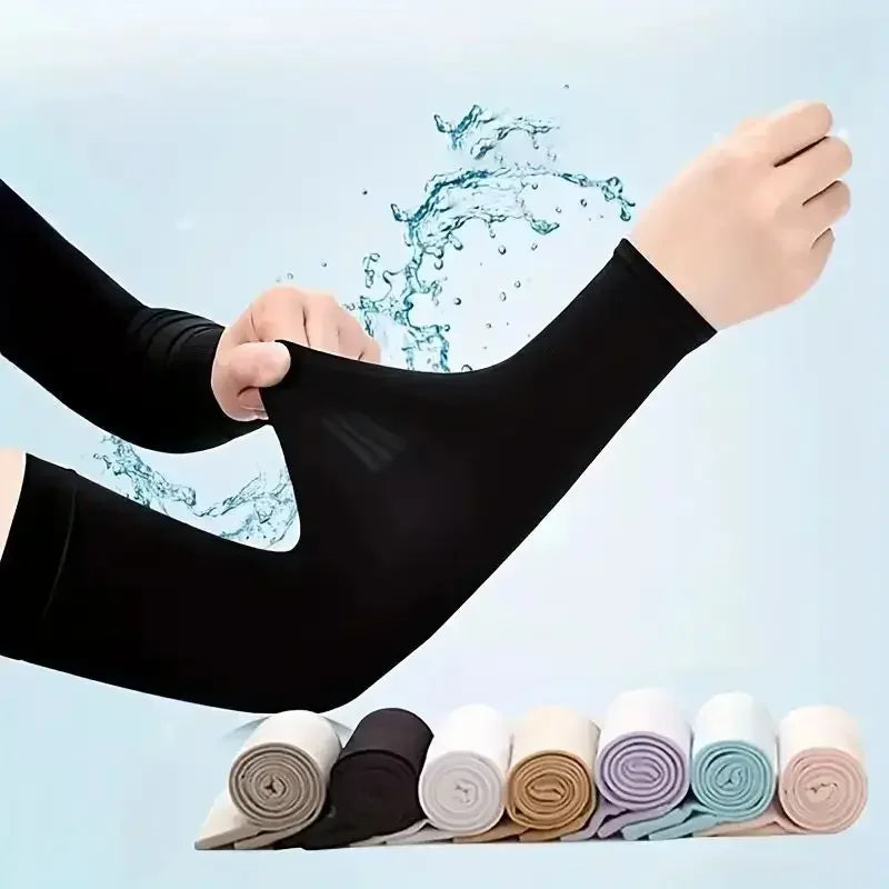 Cooling Arm Sleeves UV Sun Protection, Ice Silk Arm Covers for Men and Women