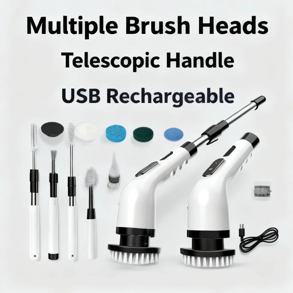 Rechargeable Electric Spin Scrubber with 7 Heads Power Scrubber for Cleaning Bathroom Shower Tub Kitchen Sink Top Rated 2026