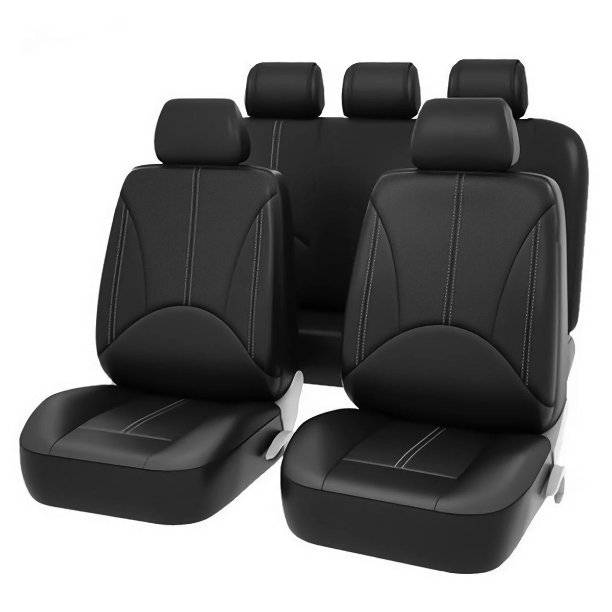 9pcs/Set Car Seat Cover Universal Leather Black Seat Protector Cover Complete Set of All Seasons Car Interior Accessories