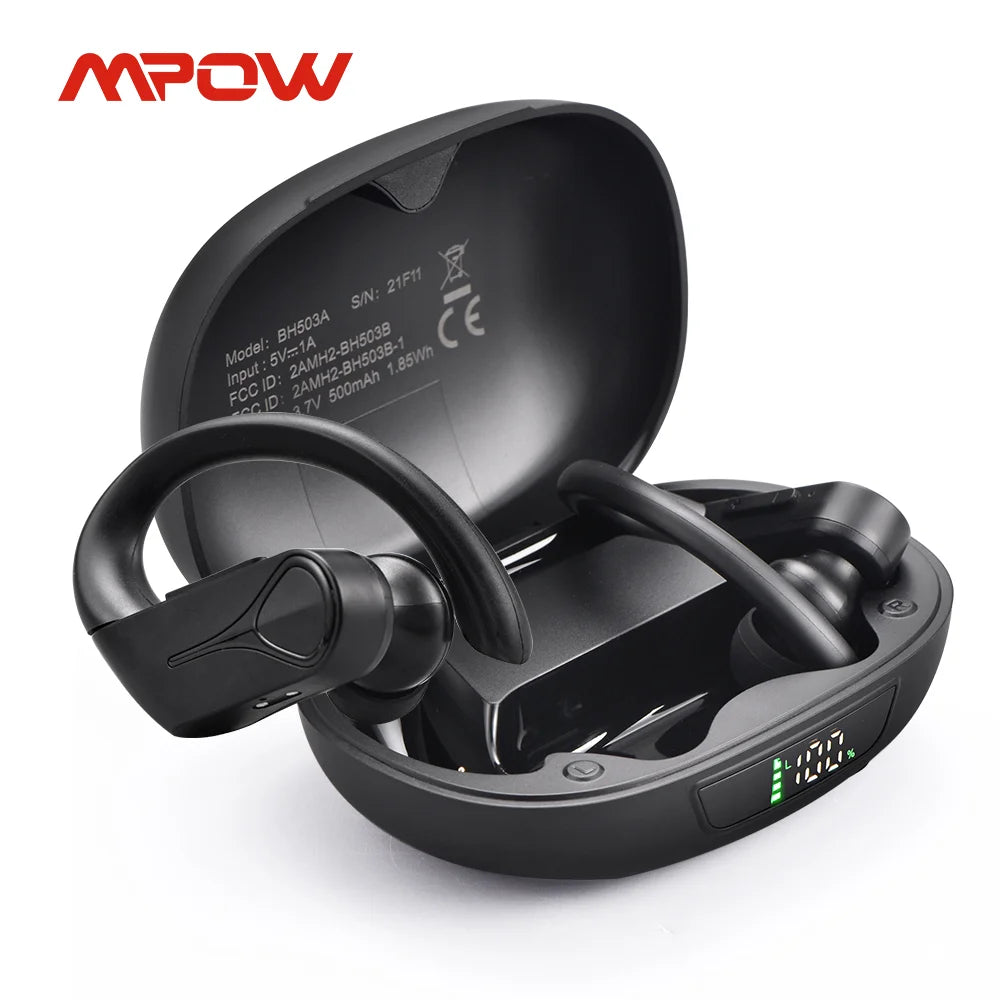 Flame Solo Wireless Earphones TWS Bluetooth 5.4 Earbuds with ENC Noise Cancellation Mic IPX7 Waterproof for Running Sport