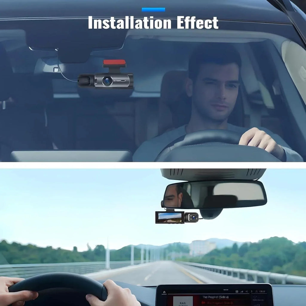 1080P HD Front and Rear Dash Camera for Car Driving Recorder with IR Night Vision G Sensor 3 1 6 Inch IPS Screen 150 Degree Wide Angle Dual Lens Car DVR for Seamless Loop Recording and Parking Guard Safety Shield