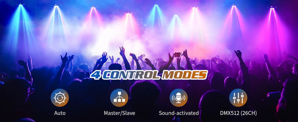 150W 6-Arm RGBW Beam Moving Head Light with Strip Effect Stage Light DMX512 Honeycomb Beam Strobe Effect for DJ Party