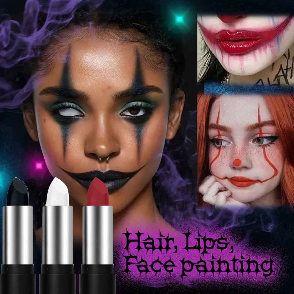 6 Colors Face Body Paint Stick Cream Eyeblack Tube Black Body Painting Blendable Sticks For Halloween Cosplay Joker Paint Makeup