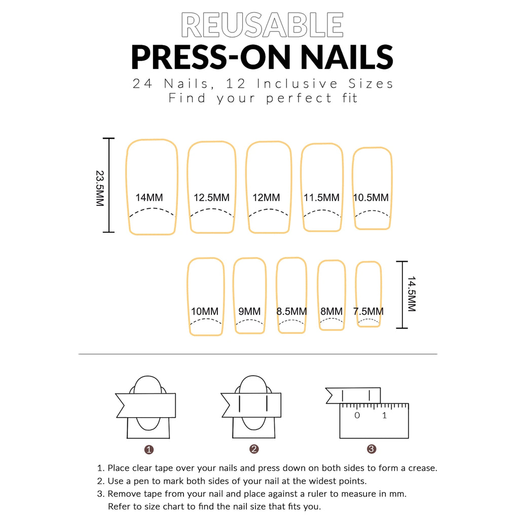 Y2K 24Pcs Set French Style Black & White Tie Dye Polka Dot Press-On Nails, Reusable, With Bowknot, Star Rhinestones, Cute & Chic, Suitable For Dates