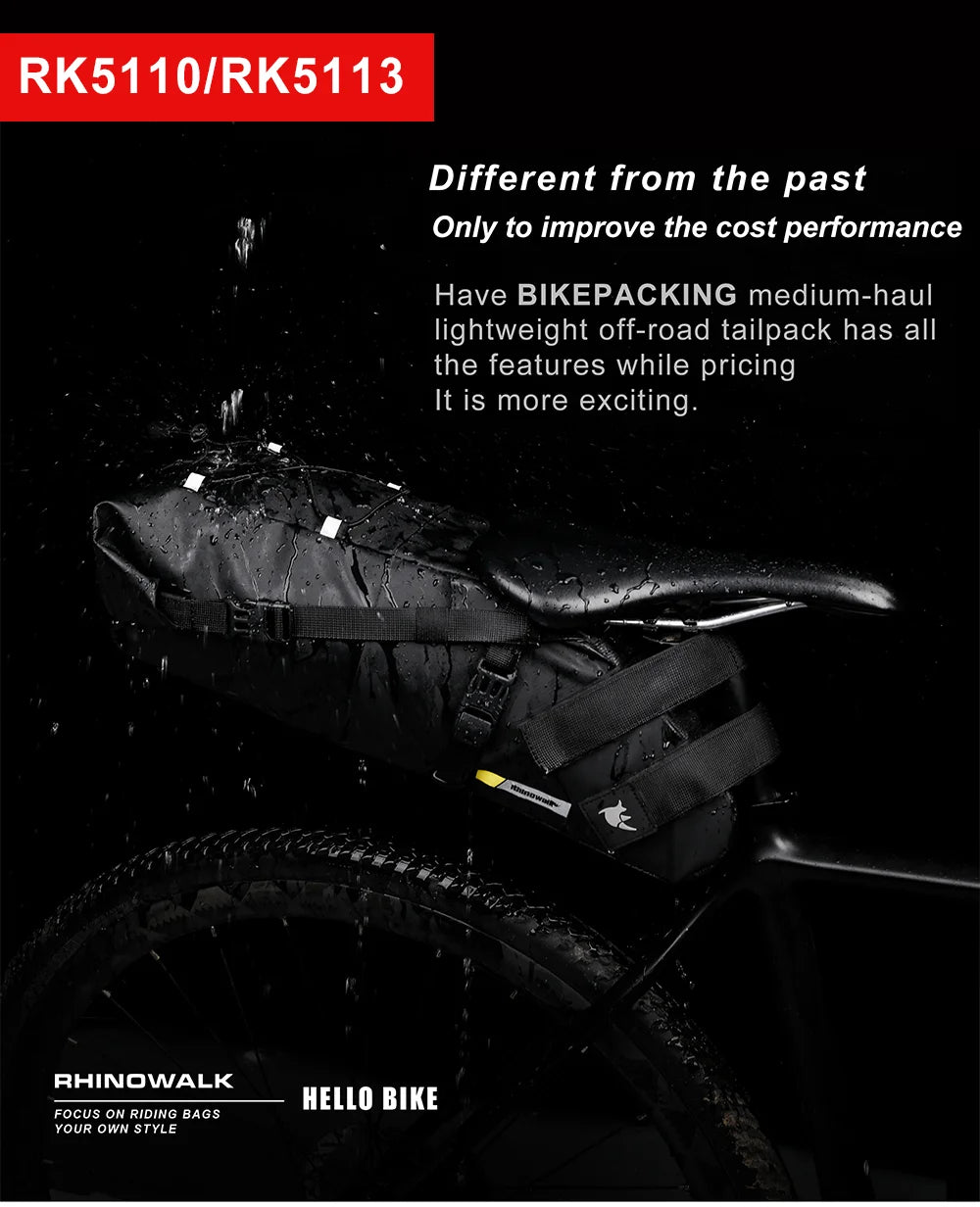 Bicycle Bag 5L-13L Full Waterproof Road Mountain Bike Cycling Rear Rack Bag Luggage Pannier Bike Saddle Accessories