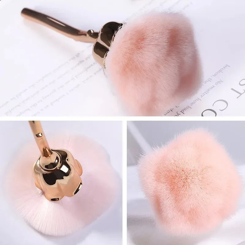 Fashion Rose Shaped Nail Brushes Women Manicure Nail Art Dust Brush Gel Polish Dust Cleaning Nail Brushes Tool Nail Supplies