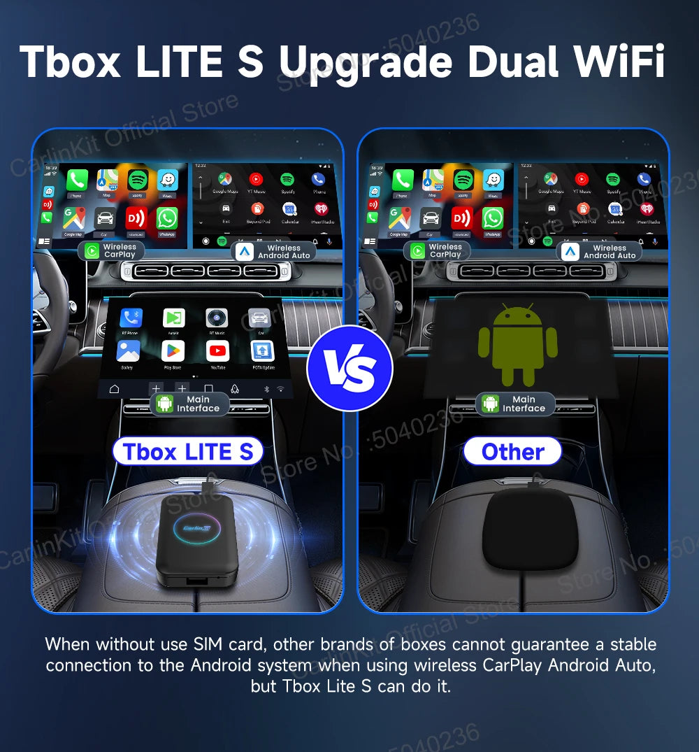 2026 CarlinKit Android TV Box LITE CarPlay Android Auto Wireless USB Adatper Support Netfilx Youtube Spotify For Car Multimedia