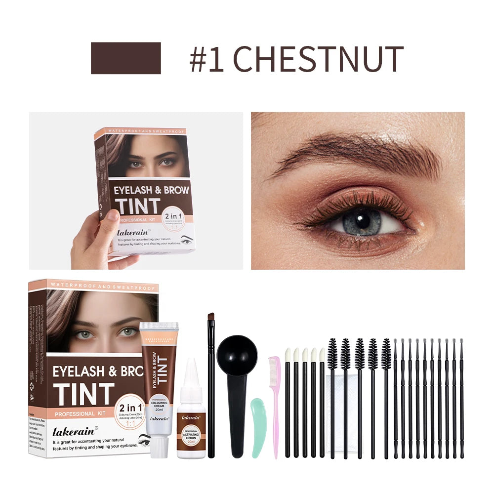 2-in-1 Lash Lift and Tint Kit, Waterproof Semi-Permanent Eyelash Perm and Brow Lamination Set for Salon or Home Use