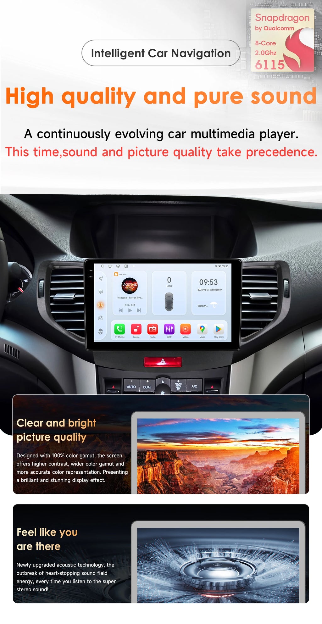 4G WIFI Carplay for Honda Accord 8 Acura TSX 2008 2009 2010 2011 2012 Car radio Android 12 Multimedia Video player 6115 Stereo