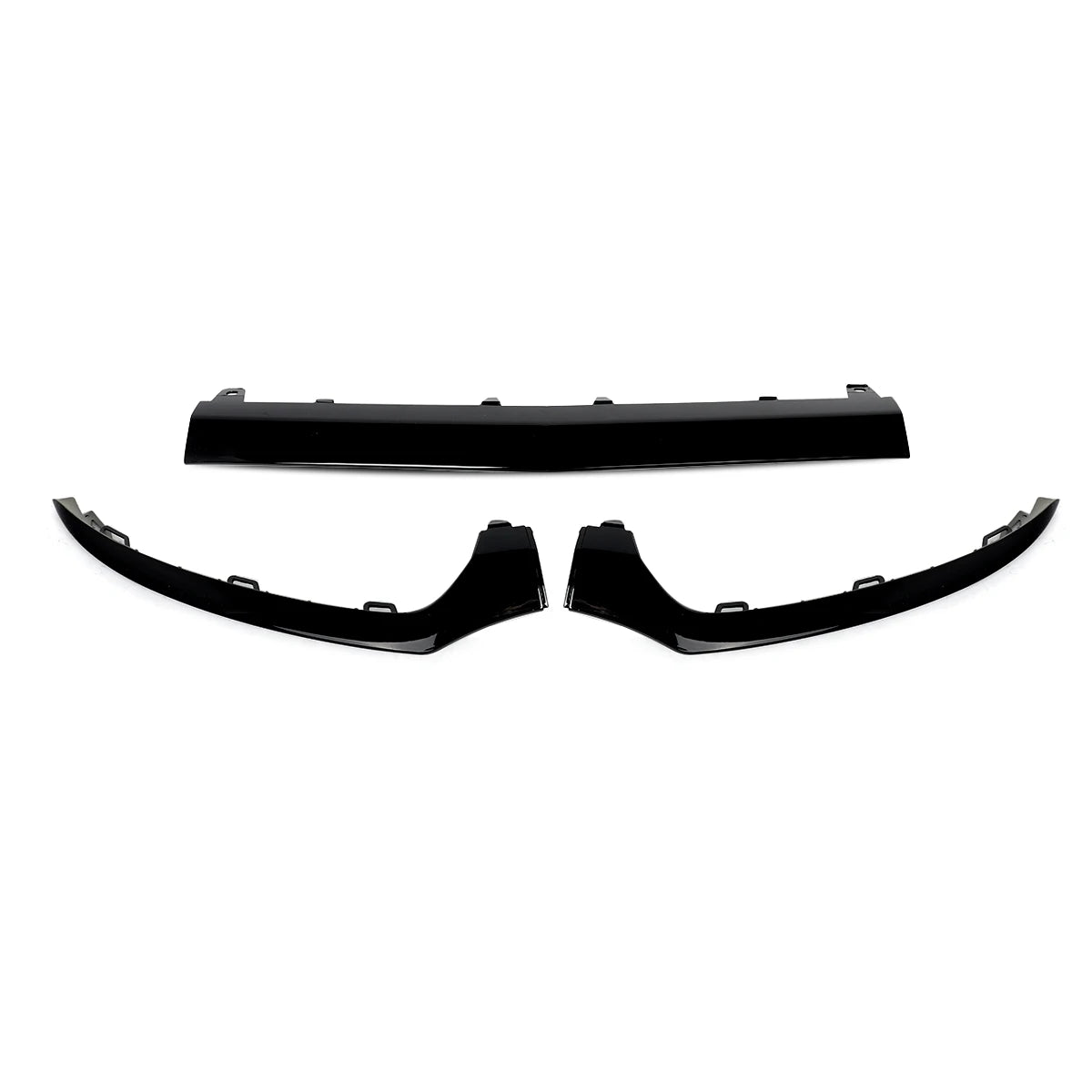 Front Splitter For Mercedes-Benz W205 C180/C200/C250/300 Sport Black 2015-2018 3PCS Front Bumper Lip Trim Molding