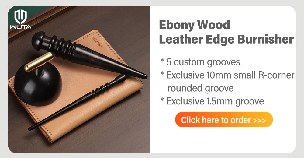WUTA 1PC Leather Edge Beveler PRO Skiving Craft Work M390 / DC53 Steel Ebony Handle Cutter Edger Creaser Skiver Leather Tools
