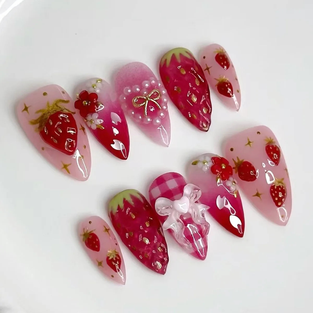 Almond Pearl Press-On Nail Kit, 24 Pieces