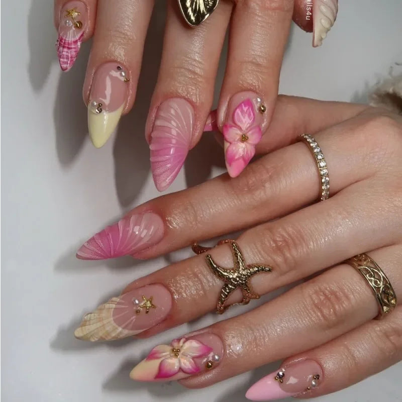 Almond Pearl Press-On Nail Kit, 24 Pieces
