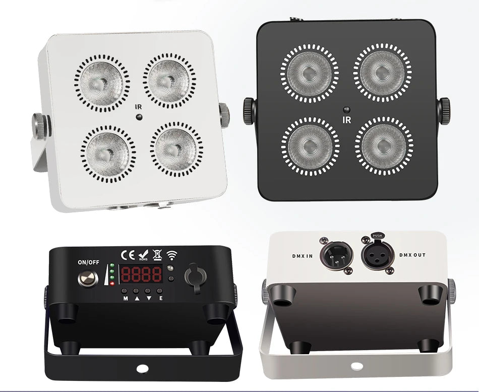 RGBWA UV 6in1 LED Battery Powered Wash Par Light 4x18W Supports DMX ControlMini Battery Operated Party & Wedding Light