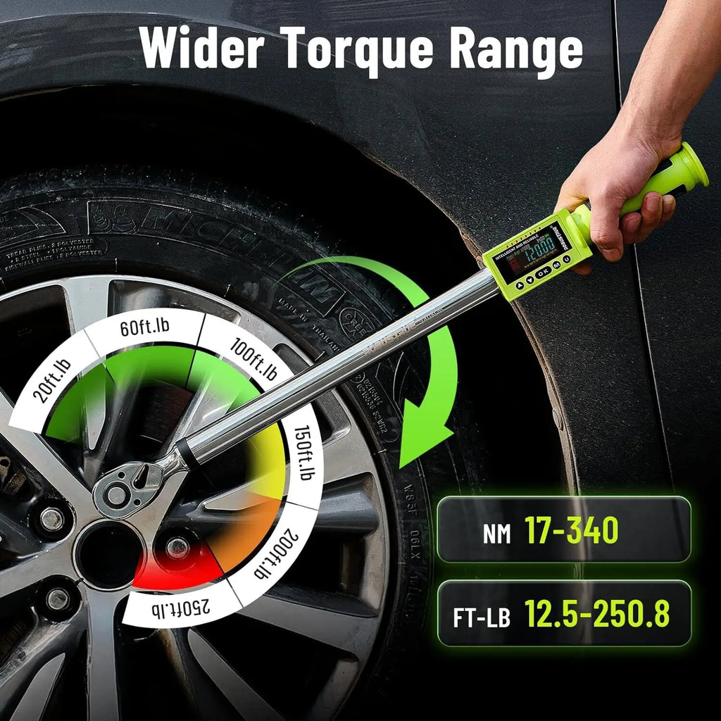 Robustrue TH340 1/2" Digital Torque Wrench Kit 300Nm ±2% 500 Data Memory & 10 Preset