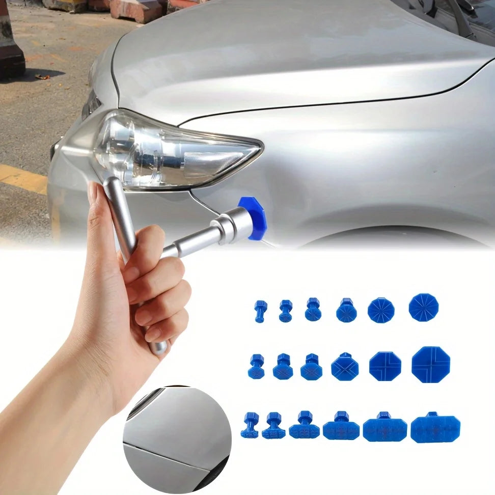 Universal Car Dent Puller Metal T Dent Repair Tool Auto Repair Sheet Metal Kit Slide Hammer Reverse Hammer Glue +18pcs Glue Pull