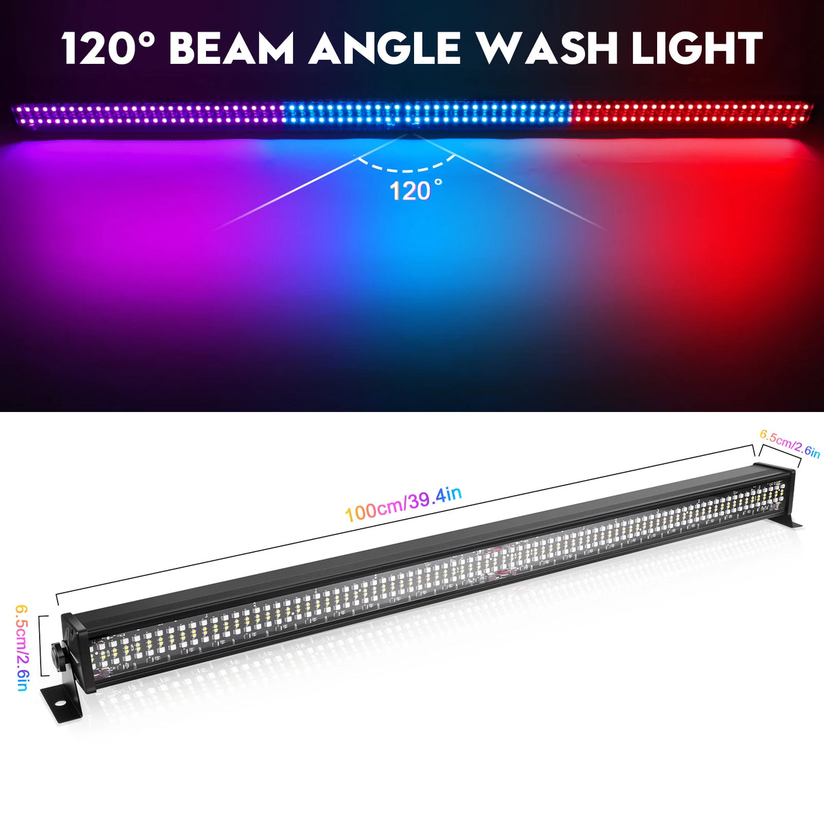 Yiflamefly 1/2Pcs 80W Wall Washer Light Bar 336LEDs SMD RGBW Stage Lights 7000lm Outdoor Lighting For Party Yard Garden Building