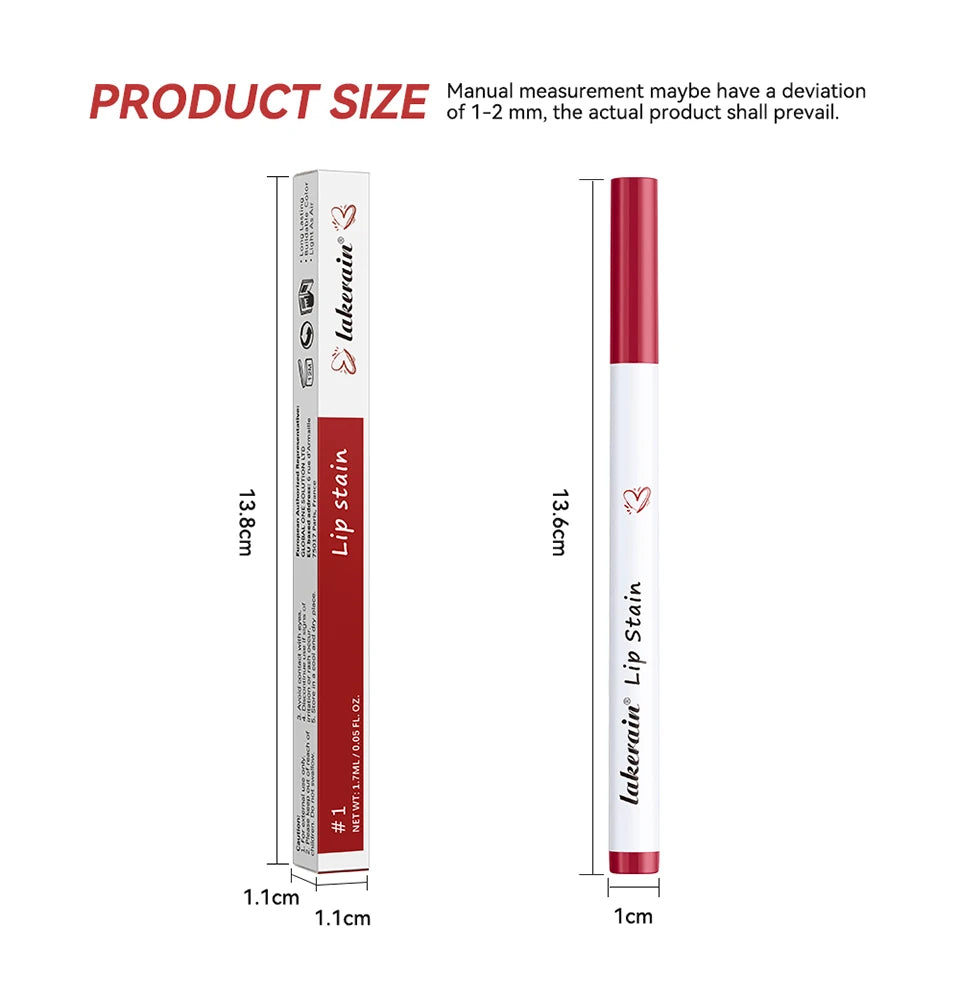 Waterproof Lip Stain Long Lasting Transferproof Lip Color Lightweight Liquid Lip Tint Easy To Apply Natural Daily Beauty Lip Makeup