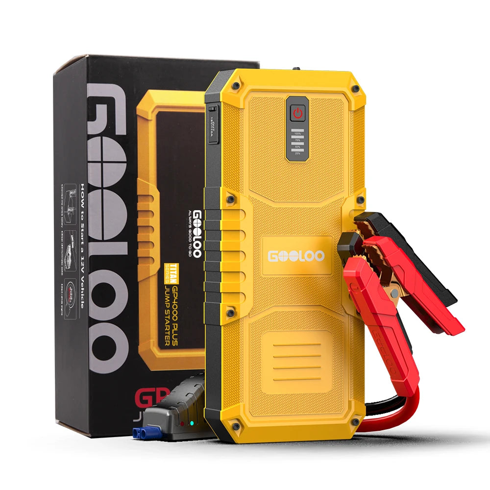 GP4000 PLUS 4000A 12V Portable Car Jump Starter, SuperSafe Lithium Battery Booster Pack, Spark-Proof with LED Light