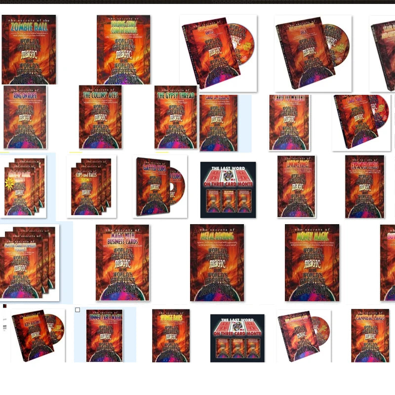 48 PCS World's Greatest Magic Collection WGM Ambitious Card Card On Ceiling Dinner Table Magic Ring On Rope Magic trick