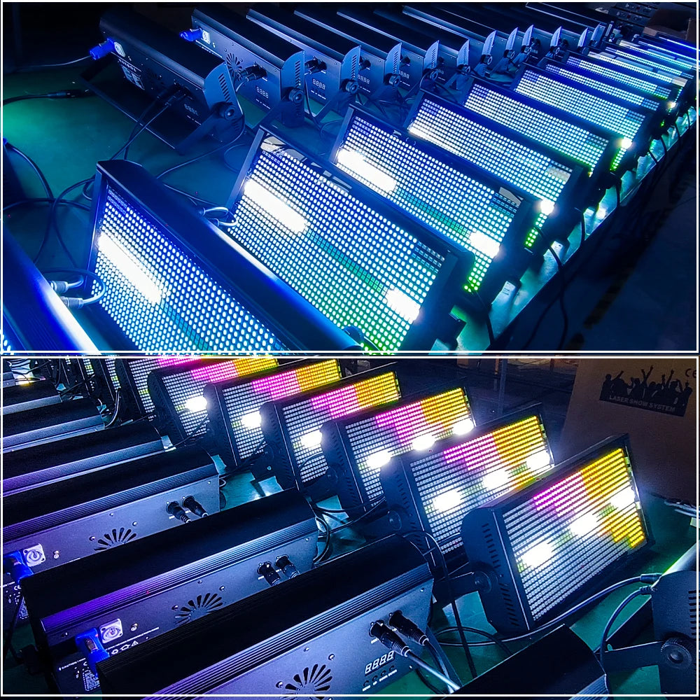 1/4PCS 200W 48+8Segmente Strobe LED 864RGB+96White LED Strobe Voice Control DMX Super Bright DJ Disco Wish Bar Party Stage Light