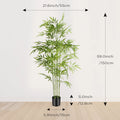 4/5/6ft Artificial Bamboo Tree Tall Fake Bamboo Plant in Black Pot Faux Trees with Realistic Trunks and Lifelike Leaves for Indoor Outdoor Home Office Décor