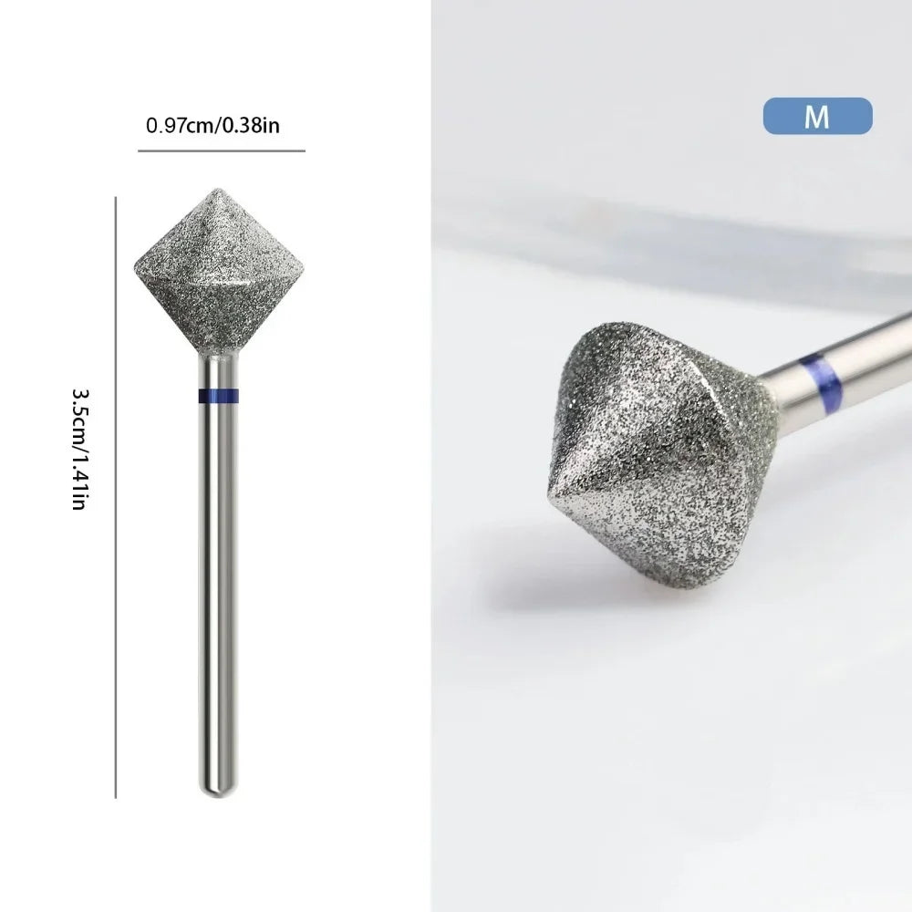 Diamond Nail Drill Bit 3/32 inch, Rotary Cuticle Cleaning Burr for Manicure Drills