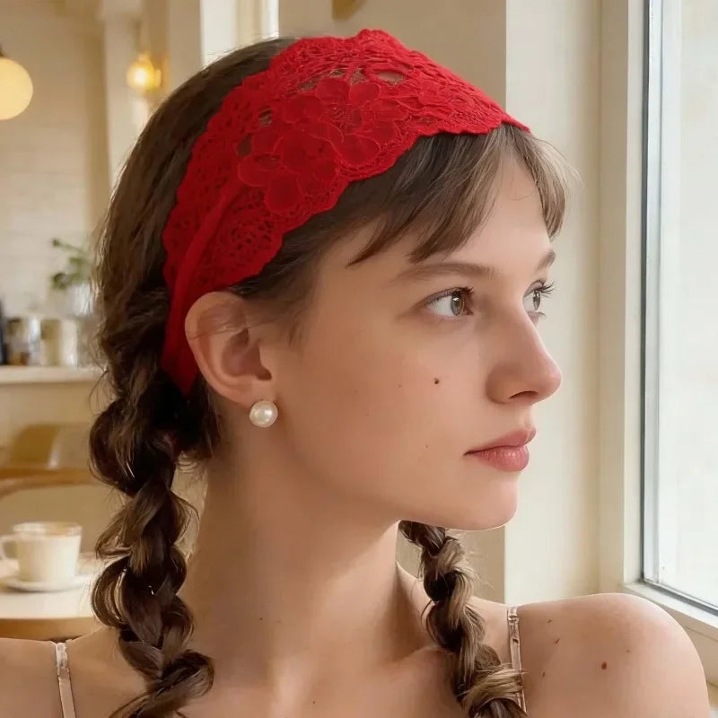 Wide Lace Elastic Headband