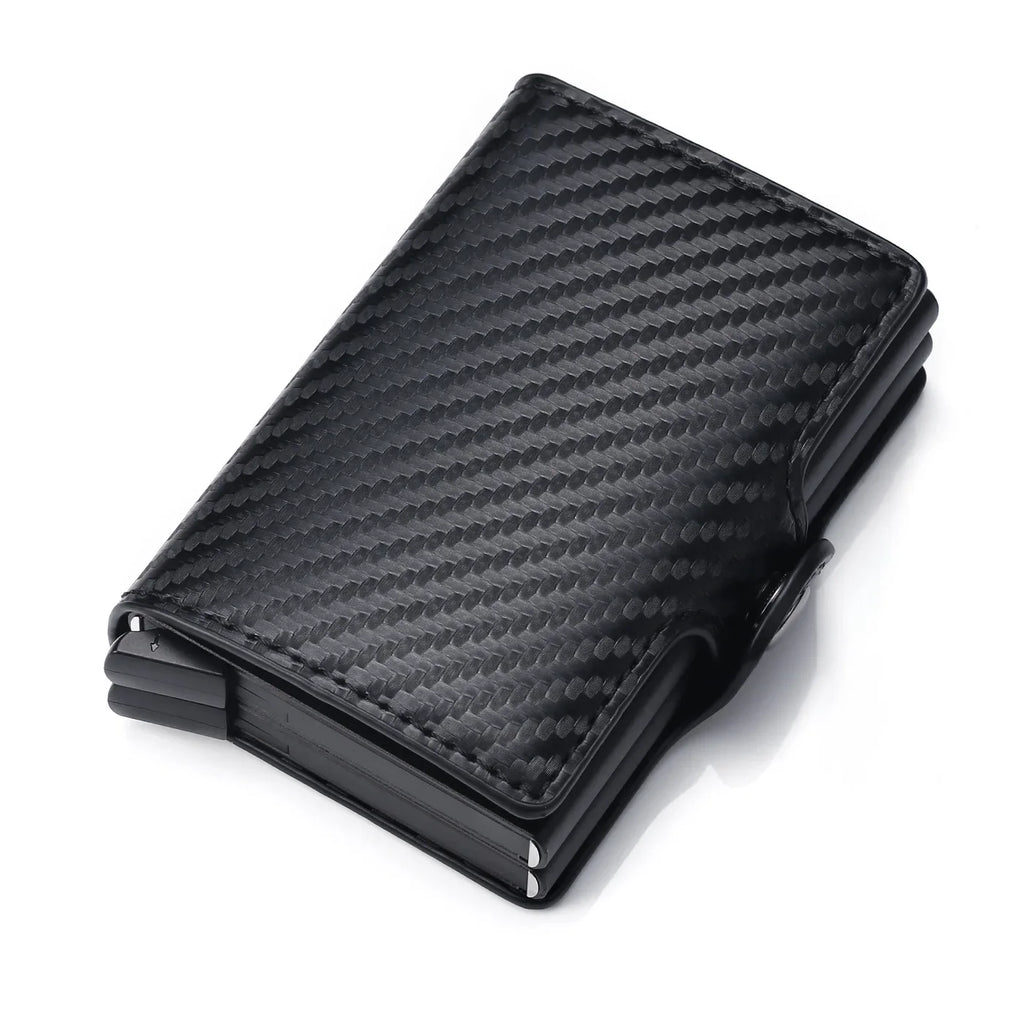 RFID Blocking Carbon Fiber Slim Card Wallet for Men, 14 Card Holder Minimalist Wallet