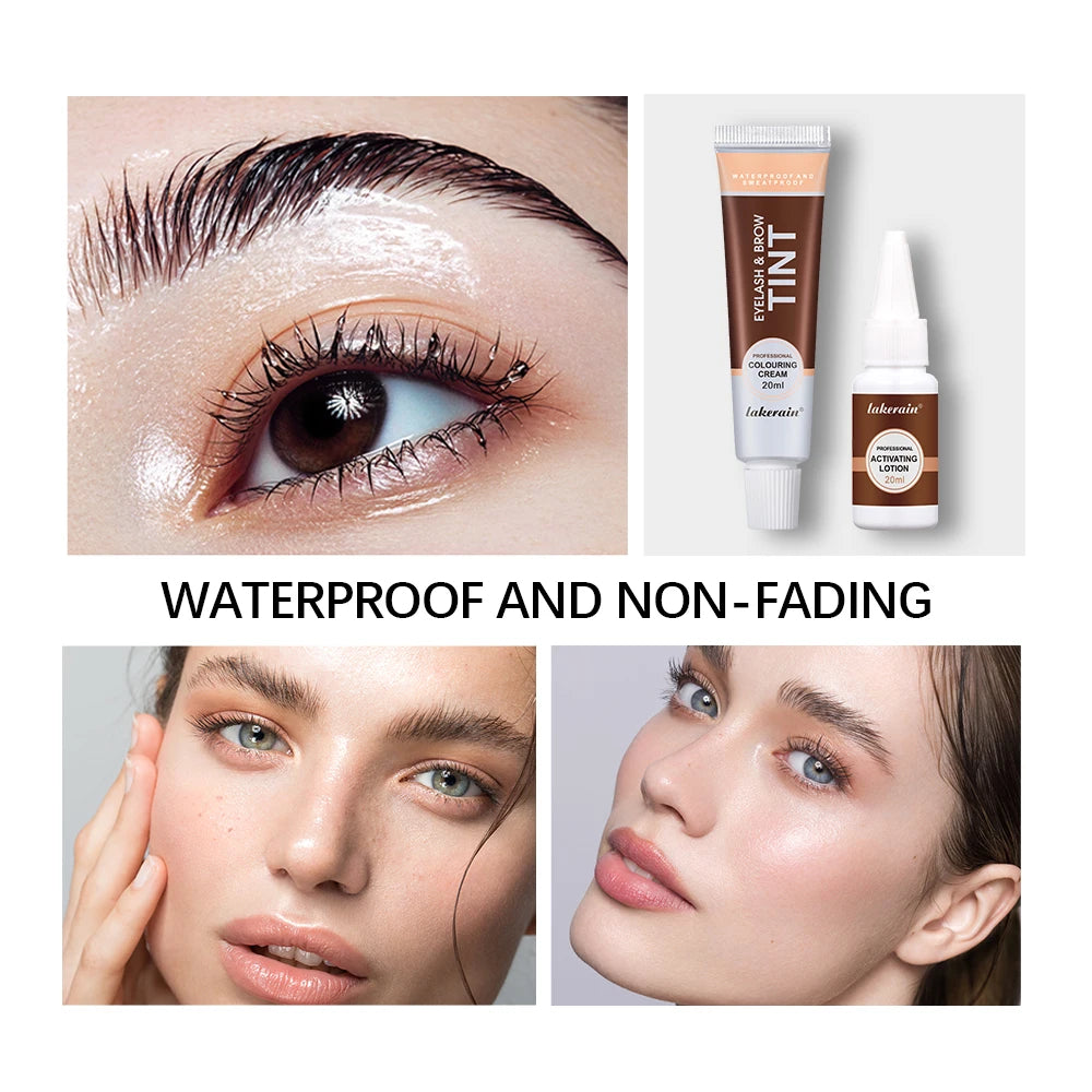2-in-1 Lash Lift and Tint Kit, Waterproof Semi-Permanent Eyelash Perm and Brow Lamination Set for Salon or Home Use