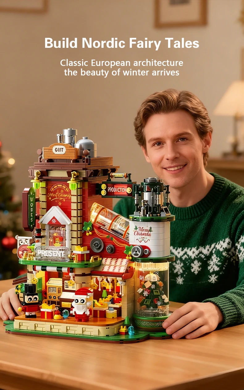 KAVOWORLD Christmas Present Factory House Building Blocks Set 2782PCS DIY Assembly Bricks Toy for Christmas Gift Home Decoration
