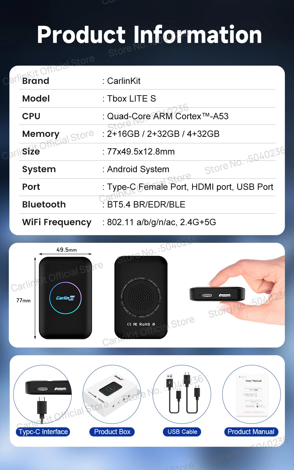 2026 CarlinKit Android TV Box LITE CarPlay Android Auto Wireless USB Adatper Support Netfilx Youtube Spotify For Car Multimedia