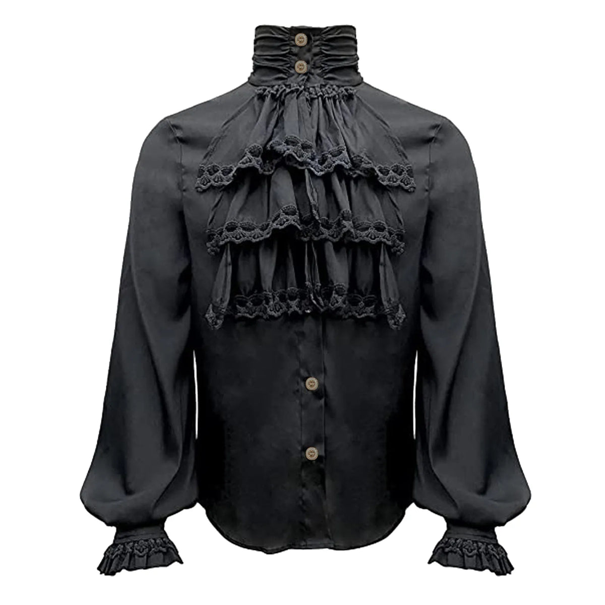 Men's Medieval Masquerade Shirt, European Retro Vintage Dress Shirt for Renaissance and Halloween Costumes