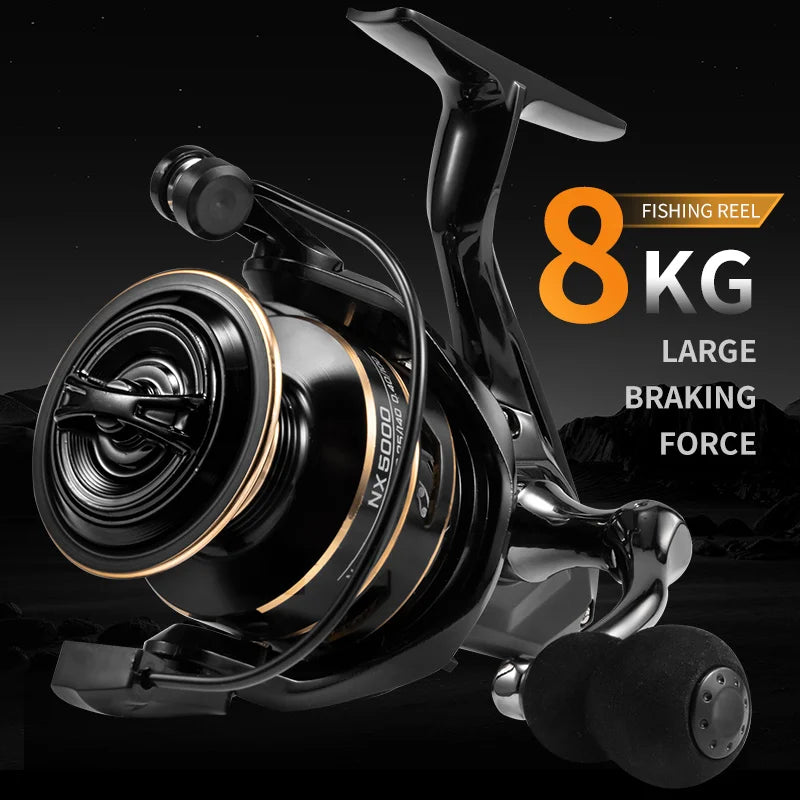 NX Fishing Reel Spinning Reel Metal Reel Cup 10KG Max Drag Power Spinning Wheel High Speed Adapt to Any Water Body