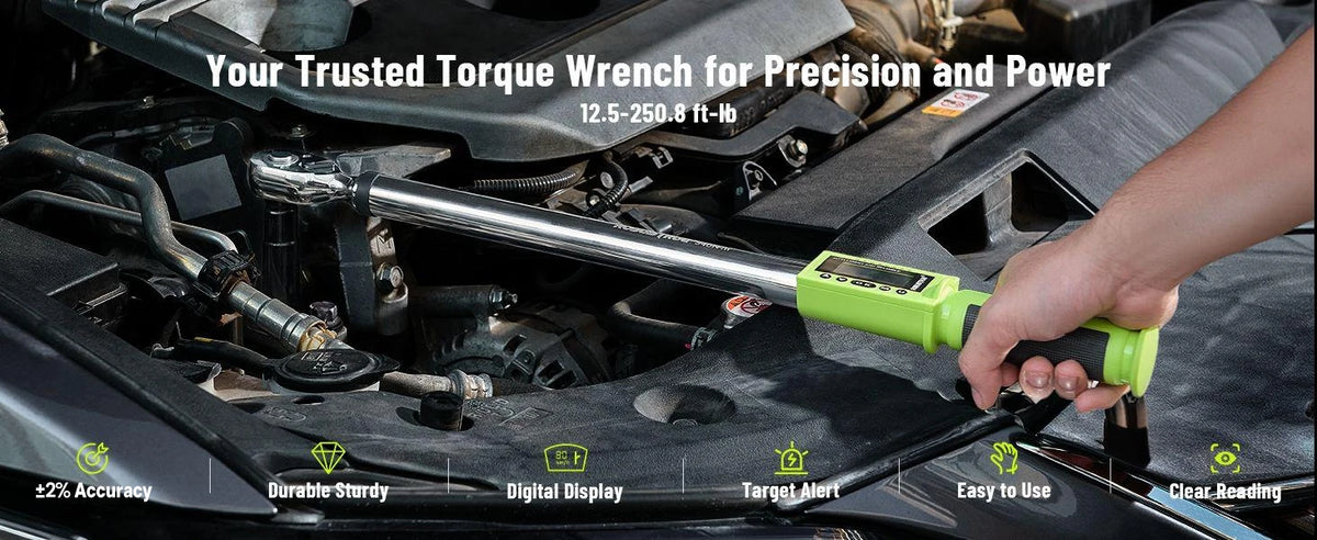 Robustrue TH340 1/2" Digital Torque Wrench Kit 300Nm ±2% 500 Data Memory & 10 Preset