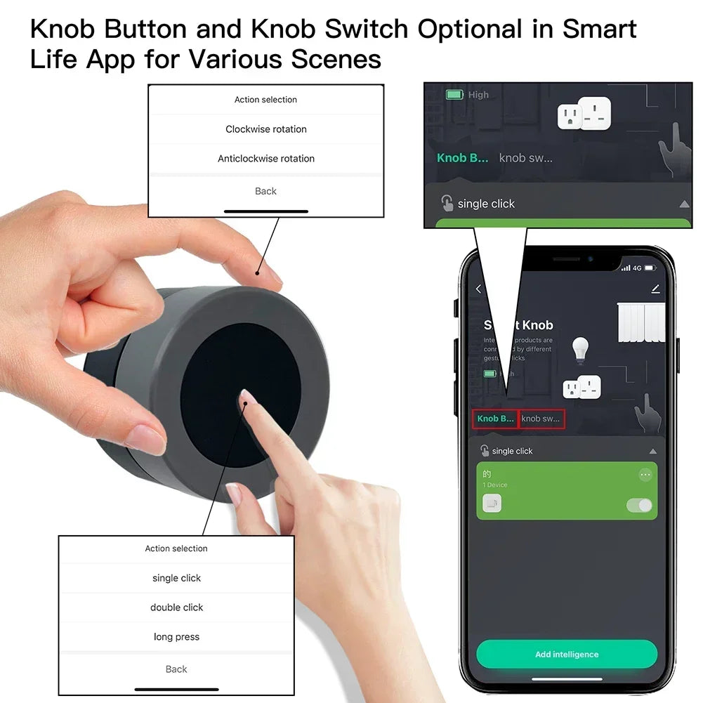 MOES Zigbee Smart Knob Switch, Wireless Scene Controller for Home Automation