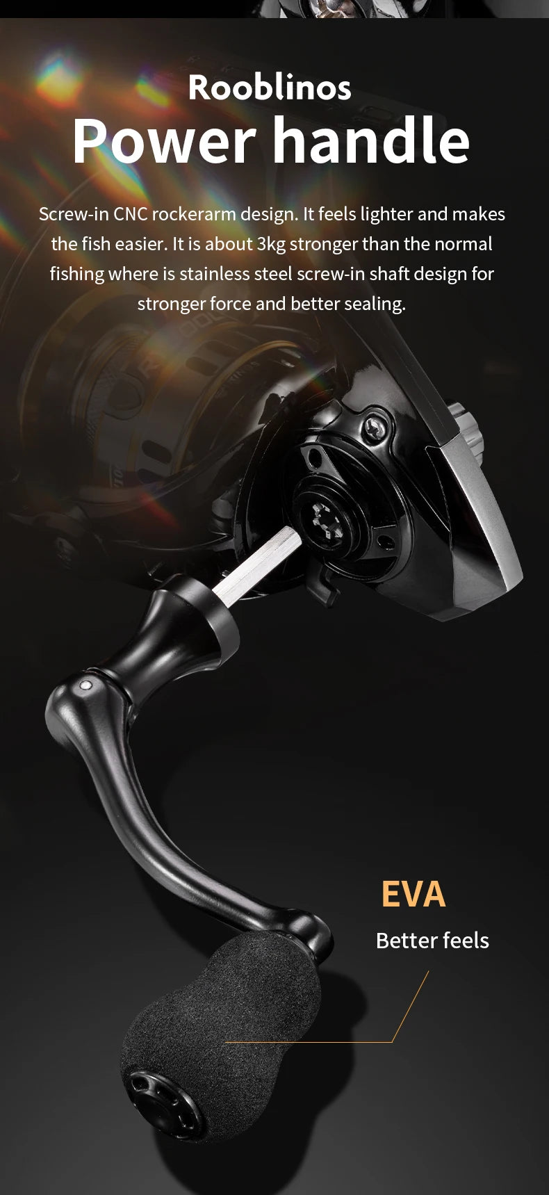 ROOBLINOS RY Spinning Reel, 5.2:1 Gear Ratio, CNC Machined Aluminum Spool, Smooth Powerful Fishing Reel for Fresh & Saltwater