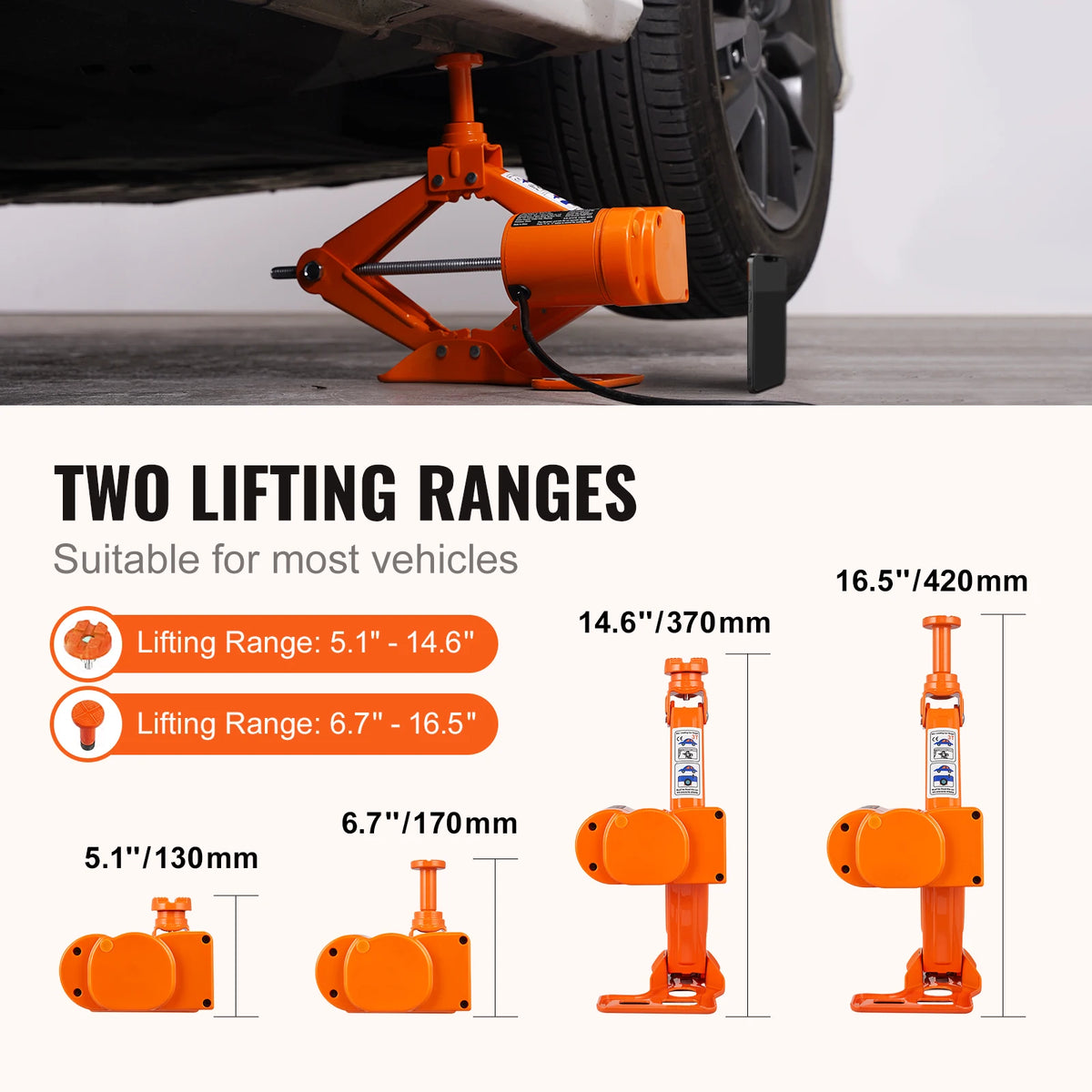 Electric Car Jack 3T Scissor Jack with Electric Impact Wrench 12V Portable Car Jack Lifting for SUV Truck Tire Change