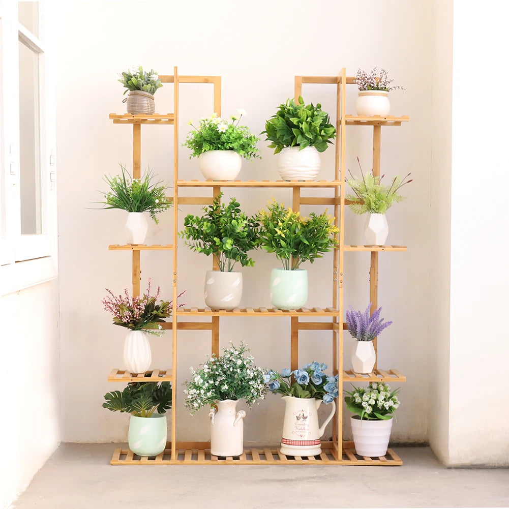 Extra Large 9-Tier Bamboo Plant Stand for Indoor Plants