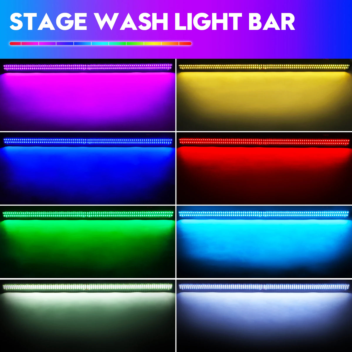 Yiflamefly 1/2Pcs 80W Wall Washer Light Bar 336LEDs SMD RGBW Stage Lights 7000lm Outdoor Lighting For Party Yard Garden Building