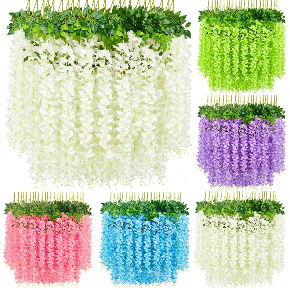 Artificial Wisteria Hanging Flowers, 43 Inch