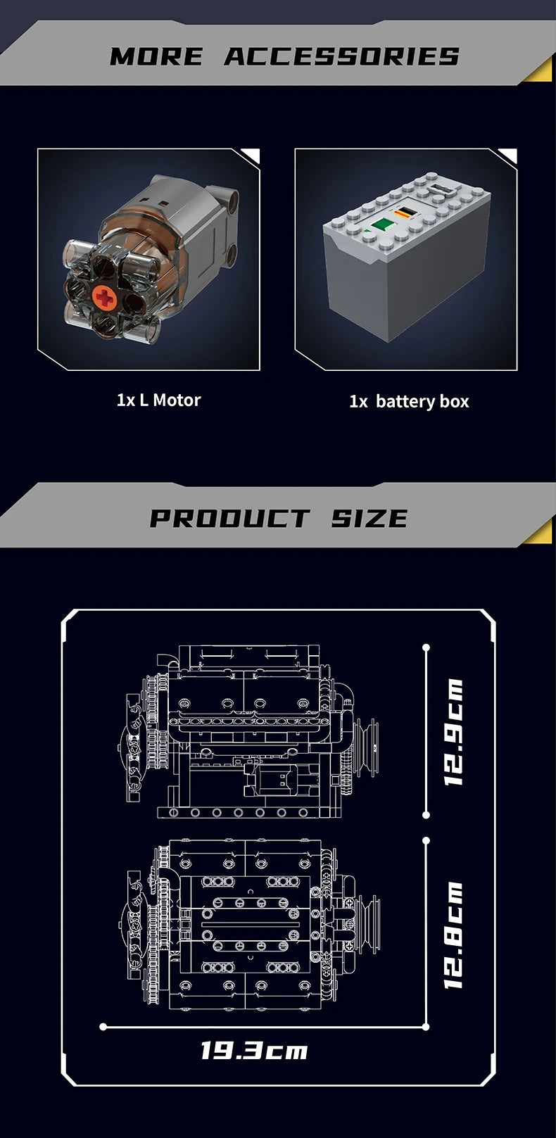 Mould King 10088 The V8 Engine Building Block Assembly Technical Car Brick Set Educational Car Engine Toys Kids Christmas Gift