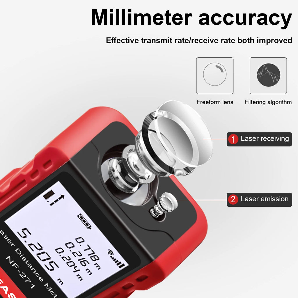 NF-271 Laser Rangefinder 40M 80M Laser Distance Meter Laser Tape Measure Accurate Distance Meter Measuring Device Tools