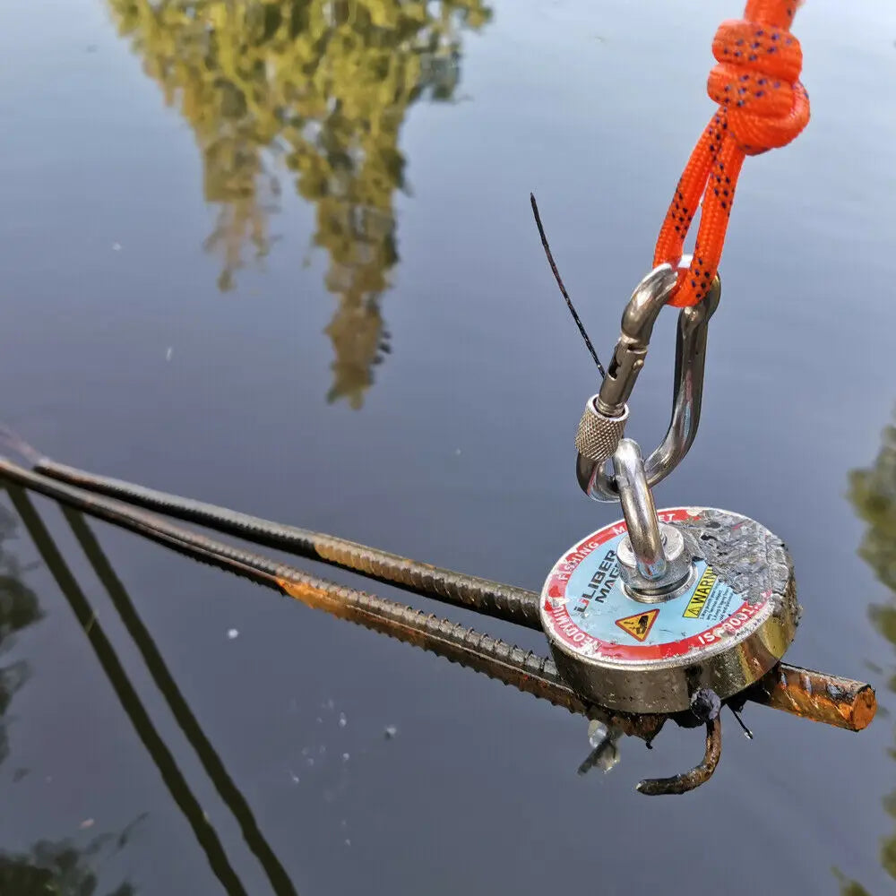 400lb Magnet Fishing Kit with 65ft Rope, Strong Neodymium Retrieval Magnet